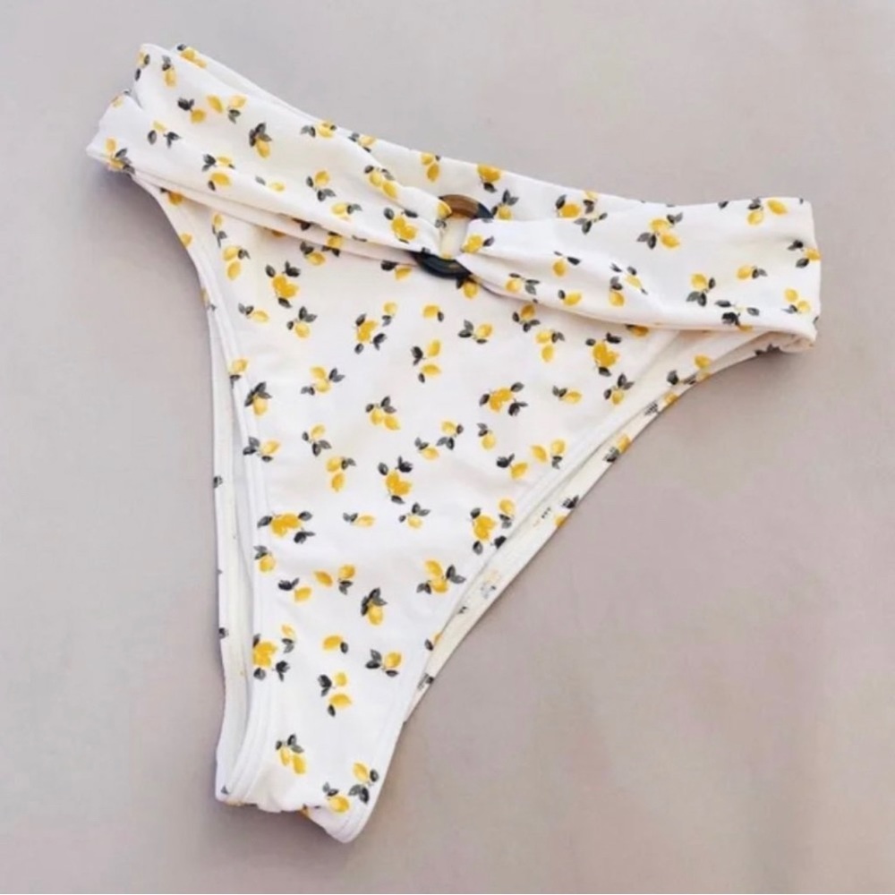 Abercrombie & Fitch Swim Bottoms High Waisted Suit Cheeky White High Rise Lemon